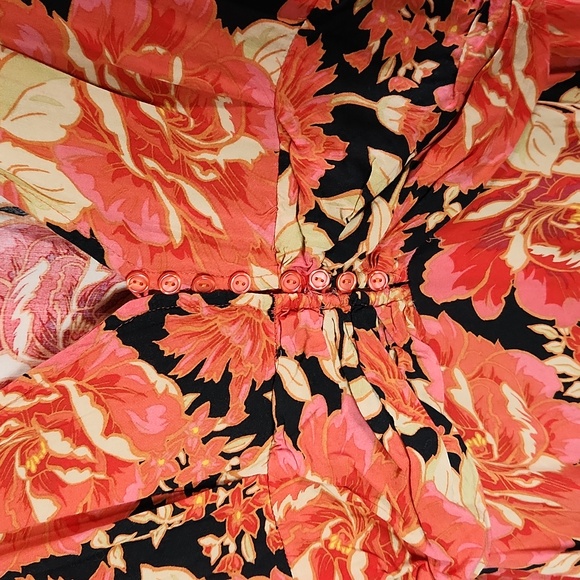 Abel The Label Dress Australian Maxi short sleeve floral v neck vivid dreams S - Picture 9 of 9